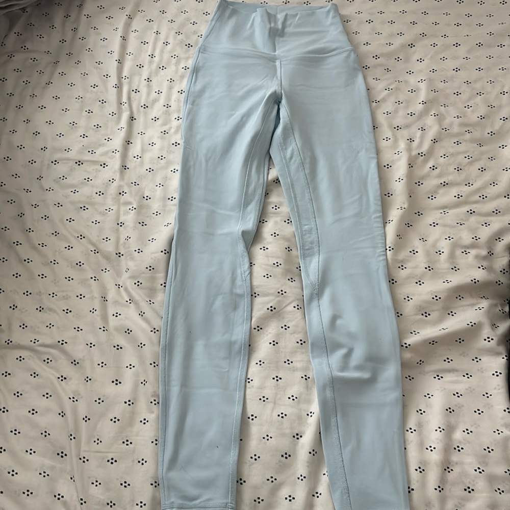 Lulu leggings fleece powder blue size 2
